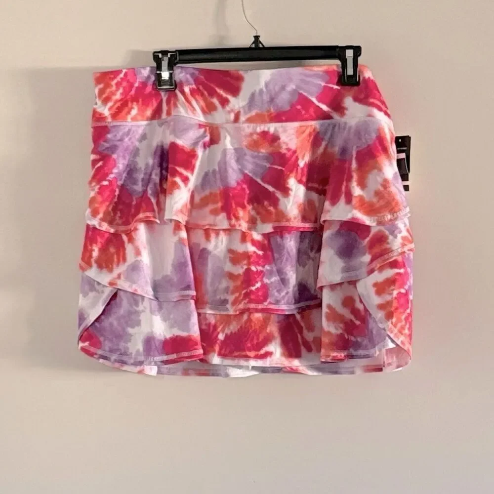 ID Ideology Women's Tie Dyed Skort Orange pink Size 2X, sport skirt 2X
